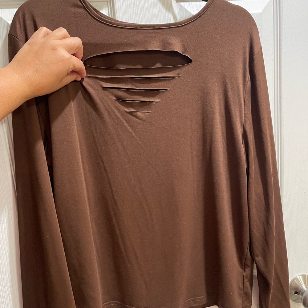 Brown long sleeve top